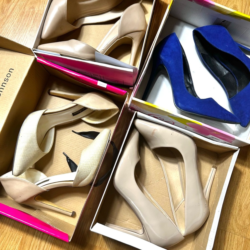 Lot of 4 pairs Of Women Heels Michael Antonio, Wild Diva. Work Office Heels Sz 7